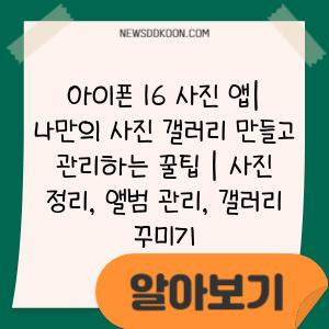 아이폰 16 사진 앱| 나만의 사진 갤러리 만들고 관리하는 꿀팁 | 사진 정리, 앨범 관리, 갤러리 꾸미기