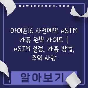 아이폰16 사전예약 eSIM 개통 완벽 가이드 | eSIM 설정, 개통 방법, 주의 사항