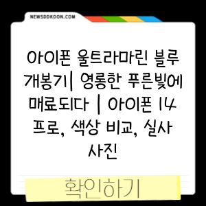 아이폰 울트라마린 블루 개봉기| 영롱한 푸른빛에 매료되다 | 아이폰 14 프로, 색상 비교, 실사 사진