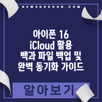 아이폰 16 iCloud 활용 백과: 파일 백업 및 완벽 동기화 가이드