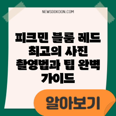 피크민 블룸 레드: 최고의 사진 촬영법과 팁 완벽 가이드