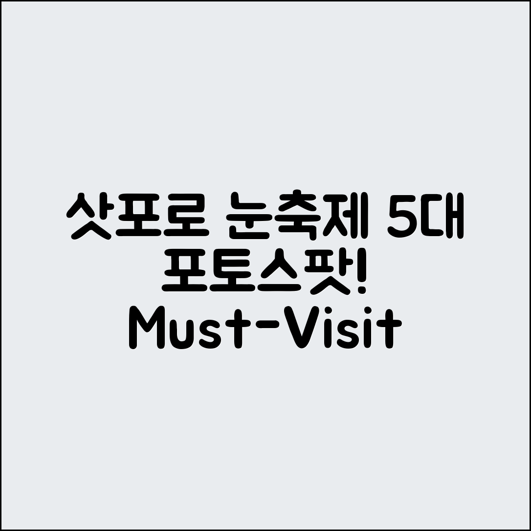 홋카이도 삿포로 눈 축제 5대 포토 스팟과 일정